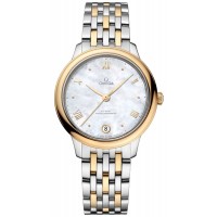 Omega De Ville Prestige Co-Axial Master Chronometer 34mm Mother of Pearl Dial Yellow Gold and Steel Women's Replica Watch 434.20.34.20.05.002