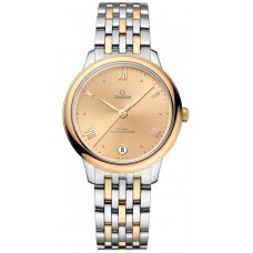 Omega De Ville Prestige Co-Axial Master Chronometer Small Seconds 41mm Gold Dial Yellow Gold and Steel Women's Replica Watch 434.20.34.20.08.001
