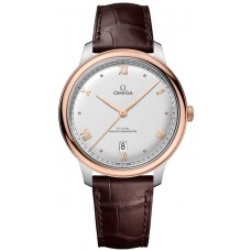 Omega De Ville Prestige Co-Axial Master Chronometer 40mm Silver Dial Leather Strap Men's Replica Watch 434.23.40.20.02.001