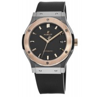 Hublot Classic Fusion Automatic Black Dial 18kt Gold &amp; Titanium Case Rubber Strap Men's Replica Watch 511.NO.1181.RX