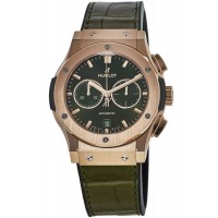 Hublot Classic Fusion Chronograph King Gold Green Dial Rubber Strap Men's Replica Watch 541.OX.8980.LR