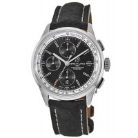 Breitling Premier Chronograph 42 Black Dial Black Nubuck Leather Strap Men's Replica Watch A13315351B1X1