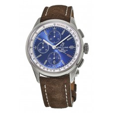 Breitling Premier Chronograph 42 Blue Dial Brown Leather Strap Men's Replica Watch A13315351C1X1