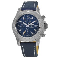 Breitling Avenger Chronograph 45 Automatic Blue Dial Leather Strap Men's Replica Watch A13317101C1X1