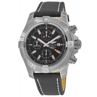 Breitling Avenger Super Avenger Chronograph 48 Black Dial Steel Leather Strap  Men's Replica Watch A13375101B1X1