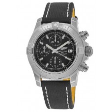 Breitling Avenger Chronograph 43 Black Dial Black Fabric Strap Men's Replica Watch A13385101B1X1