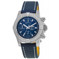 Breitling Avenger Chronograph 43 Blue Dial Blue Leather Strap Men's Replica Watch A13385101C1X1