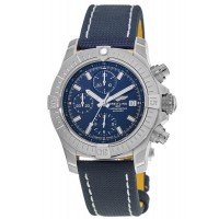 Breitling Avenger Chronograph 43 Blue Dial Blue Deployment Leather Strap Men's Replica Watch A13385101C1X2