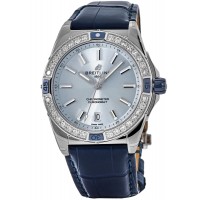 Breitling Super Chronomat Automatic 38 Blue Dial Diamond Women's Replica Watch A17356531C1P1