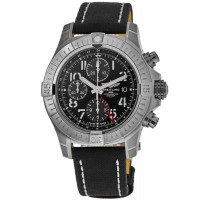 Breitling Avenger Chronograph GMT 45 Black Dial Leather Strap Men's Replica Watch A24315101B1X2