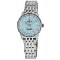 Breitling Navitimer 32 Blue Mother of Pearl Diamond Dial Steel Women's Replica Watch A77320171C1A1