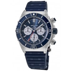 Breitling Super Chronomat Automatic Blue Dial Rubber Strap Men's Replica Watch AB0136161C1S1