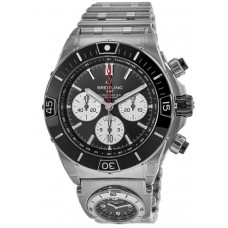 Breitling Super Chronomat B01 44 UTC Steel Band Black Dial  Men's Replica Watch AB0136251B1A2 UTC