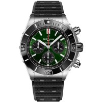 Breitling Super Chronomat B01 44 Green Dial Rubber Strap Men's Replica Watch AB0136251L1S1