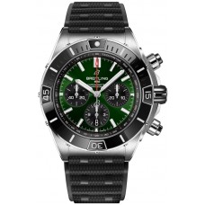 Breitling Super Chronomat B01 44 Green Dial Rubber Strap Men's Replica Watch AB0136251L1S1