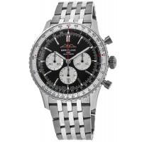 Breitling Navitimer B01 Chronograph 46 Black Dial Steel Men's Replica Watch AB0137211B1A1