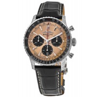 Breitling Navitimer B01 Chronograph 43 Copper Dial Leather Strap Men's Replica Watch AB0138241K1P1