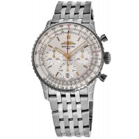 Breitling Navitimer B01 Chronograph 41 Silver Dial Steel Men's Replica Watch AB0139211G1A1