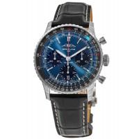 Breitling Navitimer B01 Chronograph 41 Blue Dial Leather Strap Men's Replica Watch AB0139241C1P1