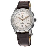 Breitling Premier B01 Chronograph 42 Cream Dial Leather Strap Men's Replica Watch AB0145211G1P1