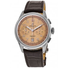 Breitling Premier B01 Chronograph 42 Copper Dial Leather Strap Men's Replica Watch AB0145331K1P1