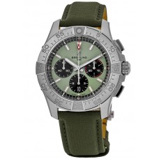 Breitling Avenger B01 Chronograph 44 Chronograph Green Dial Leather Strap Men's Replica Watch AB0147101L1X1