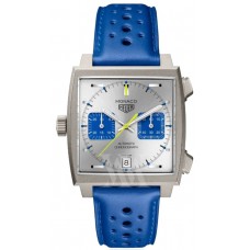 Tag Heuer Monaco Limited Edition Silver Dial Leather Strap Men's Replica Watch CAW218C.FC6548