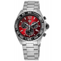 Tag Heuer Formula 1 Quartz Chronograph Red Dial Steel Bracelet Men's Replica Watch CAZ101AN.BA0842