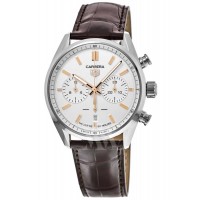 Tag Heuer Carrera Calibre Heuer 02 42mm White Dial Leather Strap Men's Replica Watch CBN2013.FC6483