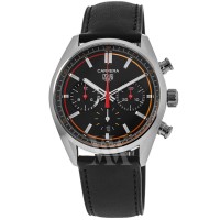 Tag Heuer Carrera Chronograph Black Dial Leather Strap Men's Replica Watch CBN201C.FC6542