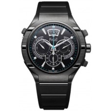 Piaget Polo Black Dial Rubber Strap Men's Replica Watch G0A37504