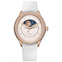 Piaget Limelight White Dial Rose Gold Diamond White Leather Strap Women's Replica Watch G0A40123