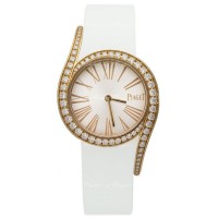Piaget Limelight Gala Silver Dial Diamond White Satin Strap Women's Replica Watch G0A41181