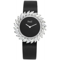 Piaget Limelight Gala Black Dial Diamond Black Satin Strap Women's Replica Watch G0A41252