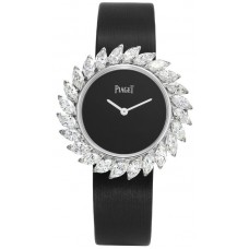 Piaget Limelight Gala Black Dial Diamond Black Satin Strap Women's Replica Watch G0A41252