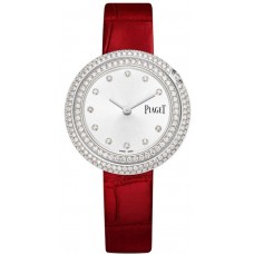 Piaget Possession Silver Diamond Dial Burgundy Leather Strap Women's Replica Watch G0A43095