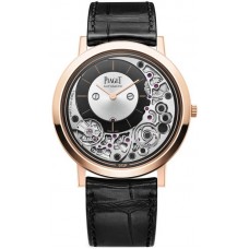 Piaget Altiplano Ultimate Automatic Silver Dial Rose Gold Leather Strap Men's Replica Watch G0A43120