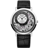 Piaget Altiplano Ultimate Automatic Silver Dial White Gold Leather Strap Men's Replica Watch G0A43121