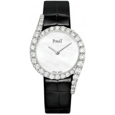 Piaget Limelight Gala Mother of Pearl Dial Diamond White Gold Leather Strap Women's Replica Watch G0A44160