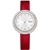 Piaget Possession Silver Dial Diamond Leather Strap Women's Replica Watch G0A44294