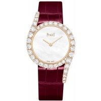 Piaget Limelight Gala Mother of Pearl Dial Diamond Rose Gold Leather Strap Women's Replica Watch G0A45161