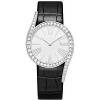 Piaget Limelight Gala Silver Dial Diamond White Gold Leather Strap Women's Replica Watch G0A45360