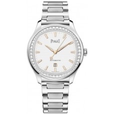Piaget Polo Date White Dial Diamond Steel Men's Replica Watch G0A46019