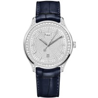 Piaget Polo Date High Jewelry Diamond Dial White Gold Leather Strap Women's Replica Watch G0A46024