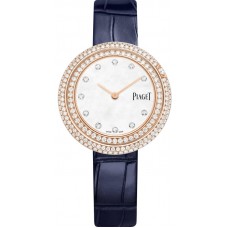 Piaget Possession Date Mother of Pearl Dial Diamond Rose Gold Leather Strap Women's Replica Watch G0A46073