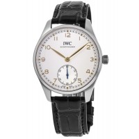 IWC Portugieser Silver Dial Leather Strap Men's Replica Watch IW358303