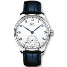 IWC Portugieser Automatic Silver Dial Blue Leather Strap Men's Replica Watch IW358304