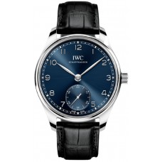 IWC Portugieser Blue Dial Leather Strap Men's Replica Watch IW358305