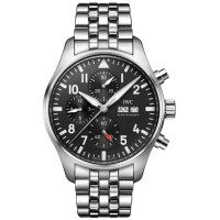 IWC Pilot's Chronograph Black Dial Steel Men's Replica Watch IW378002