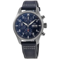 IWC Pilot's Chronograph Blue Dial Leather Strap Men's Replica Watch IW388101